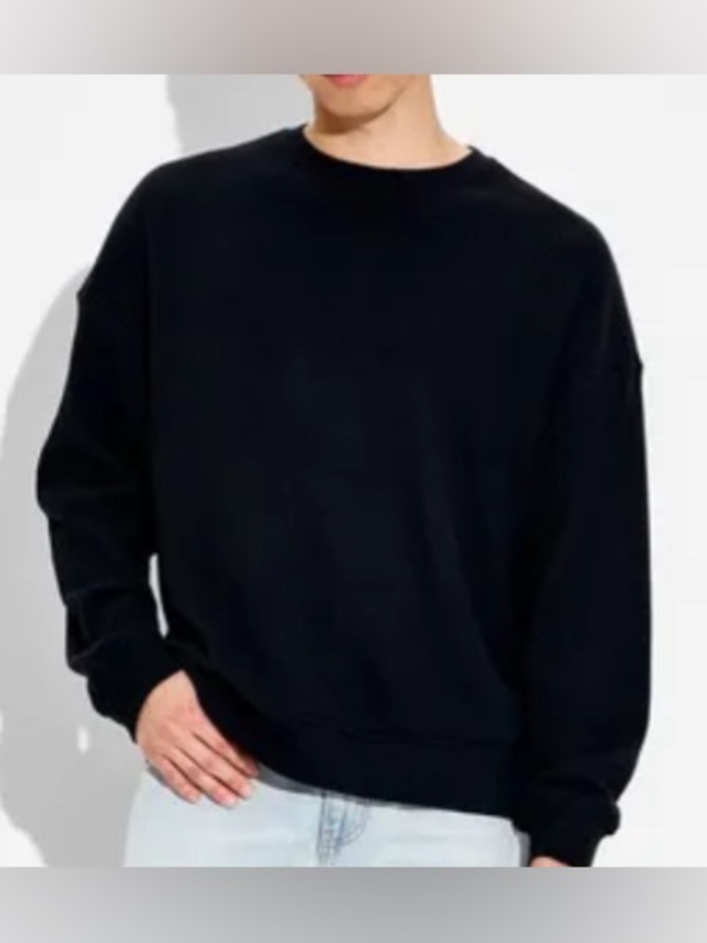 NWT Original Use Men's Black Waffle Knit Pullover Sweatshirt/Shirt